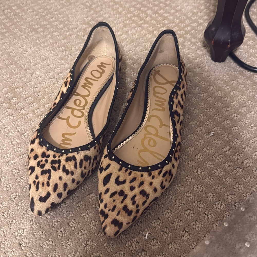 Sam Edelman Cheetah Print faux fur flats